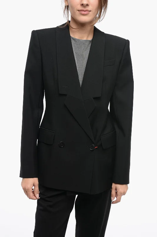 Sophisticated Style Alexander Mcqueen Double-Breasted Slim Fit Wool Blazer