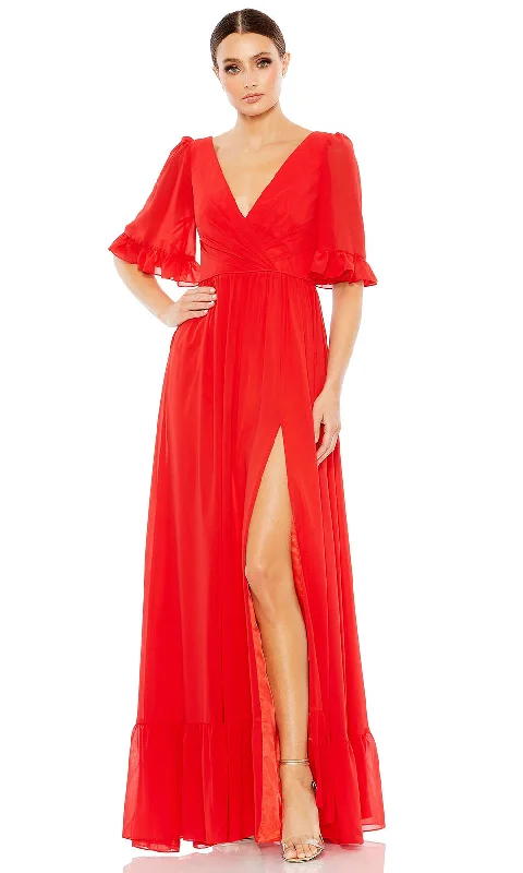 Today Only Ieena Duggal 55867 - V-Neck Faux Wrap Evening Gown