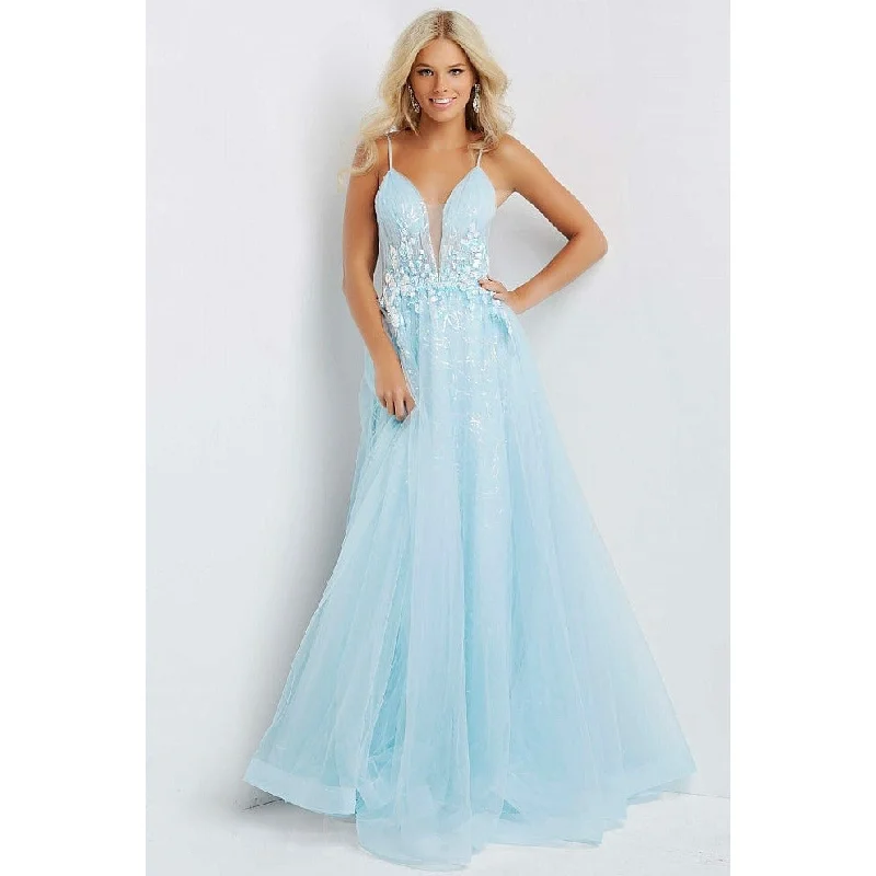 Fashion Deal JNV by Jovani  JVN07637 Floor length A line tulle prom gown