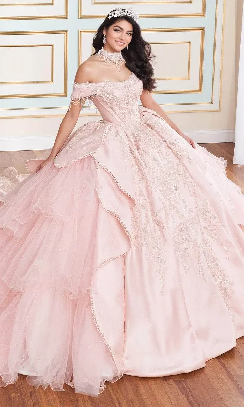 Laid-Back Elegance Princesa by Ariana Vara PR70102 - Stone Accented Off-Shoulder Ball Gown