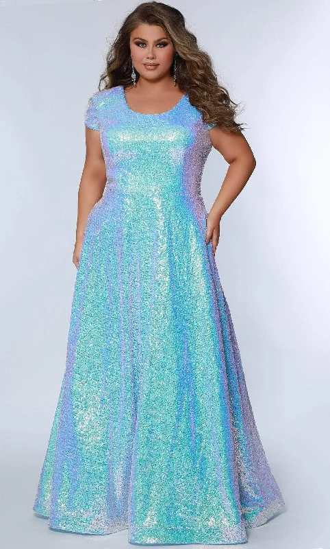 Colorful Clothing Sydney's Closet SC7348 - A-Line Cap Sleeve Evening Gown