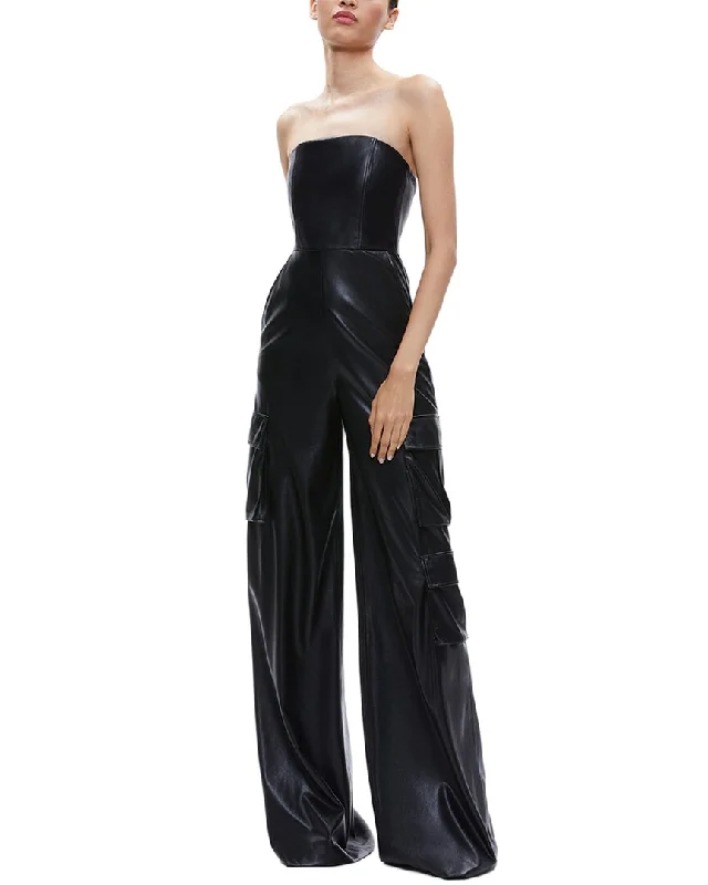 Earthy Tones alice + olivia Emelda Cargo Strapless Jumpsuit