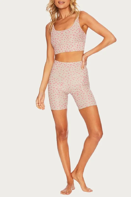 You'Ll Love Us Because Bike Short In Taupe Pink Spot