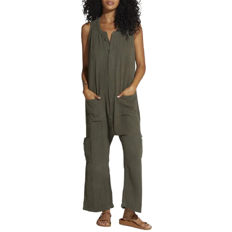 Hot Styles Jordy Oversized Sack Jumpsuit In Army