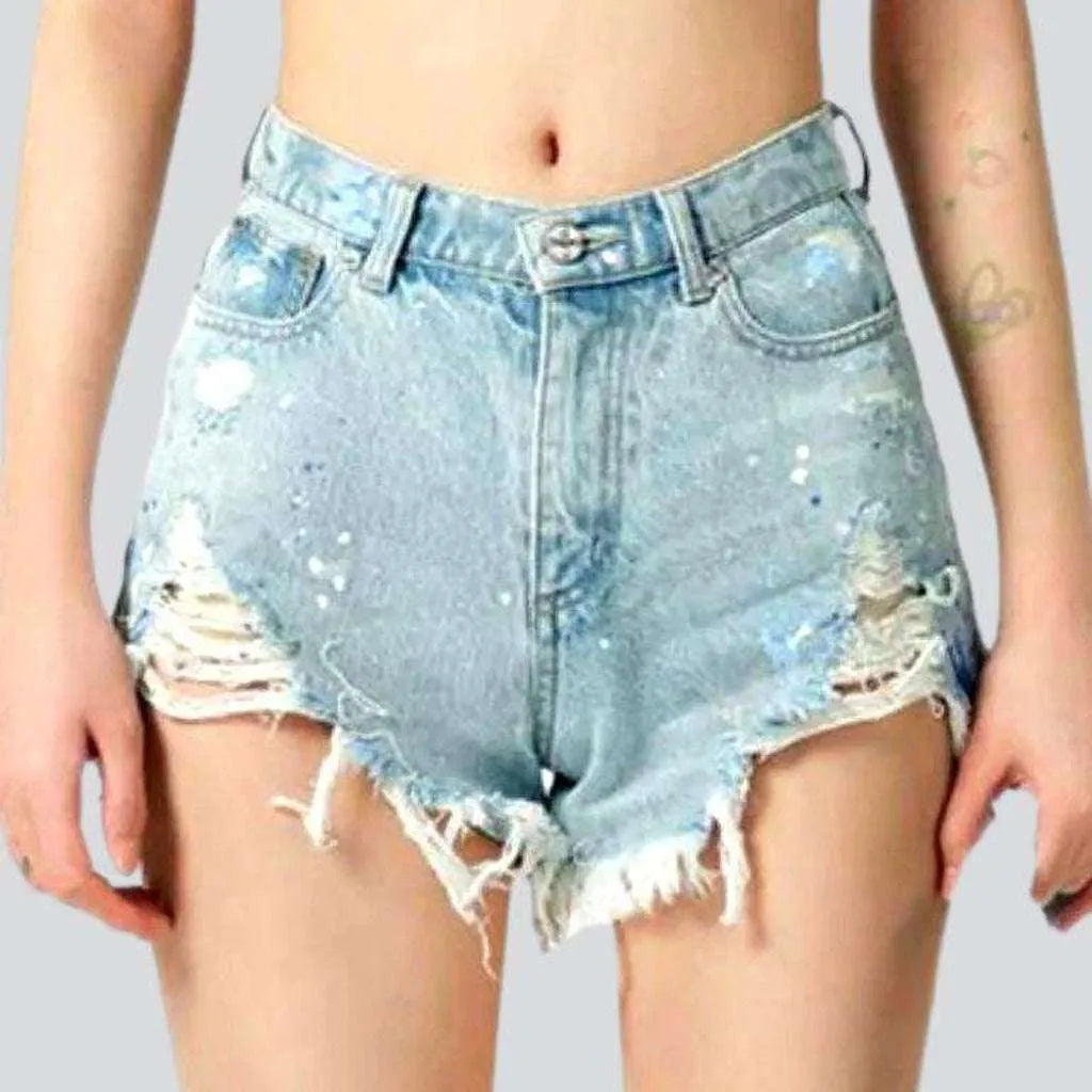 Fresh Styles, Fresh Deals Wide distressed denim shorts