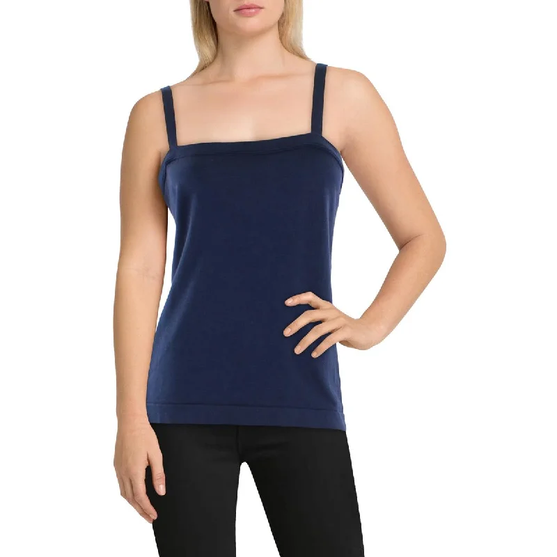 Seasonal Fashion Womens Square Neck Knit Tank Top Sweater