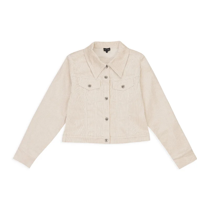 Minimalist Office - Ready Style CALLIPYGIAN STRETCH OFF WHITE CORDUROY JACKET