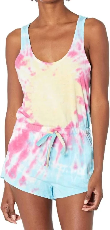 Latest Trends Tie Dye Perfect Lounge Romper In Sunburst