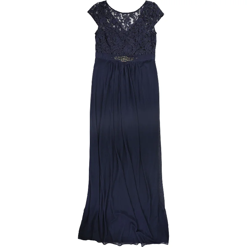 Fashionista Favorites Adrianna Papell Womens Embellished Gown Dress, Blue, 6