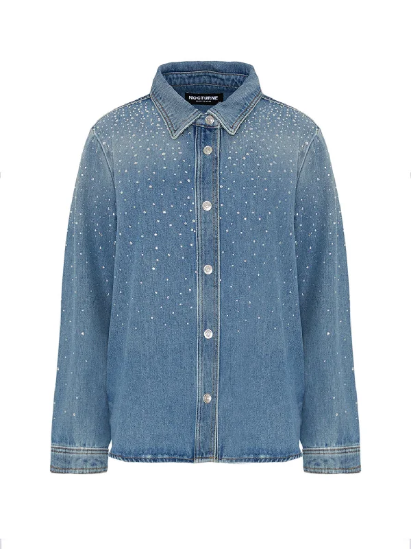 Elegant Contour Lapel Collar Jean Jacket