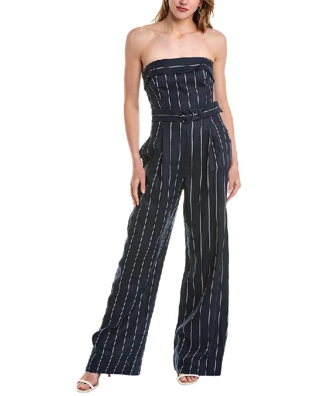 Women's Urban Fashion Nicholas Chara Strapless Wide Leg Linen-Blend Jumpsuit