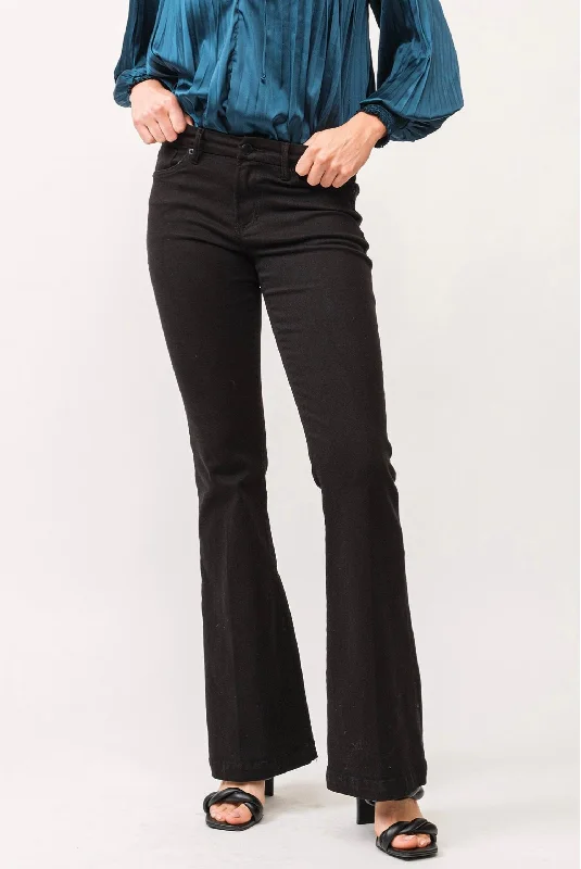 Mega Sale Rosa Clean Hem Flare Jeans In Black