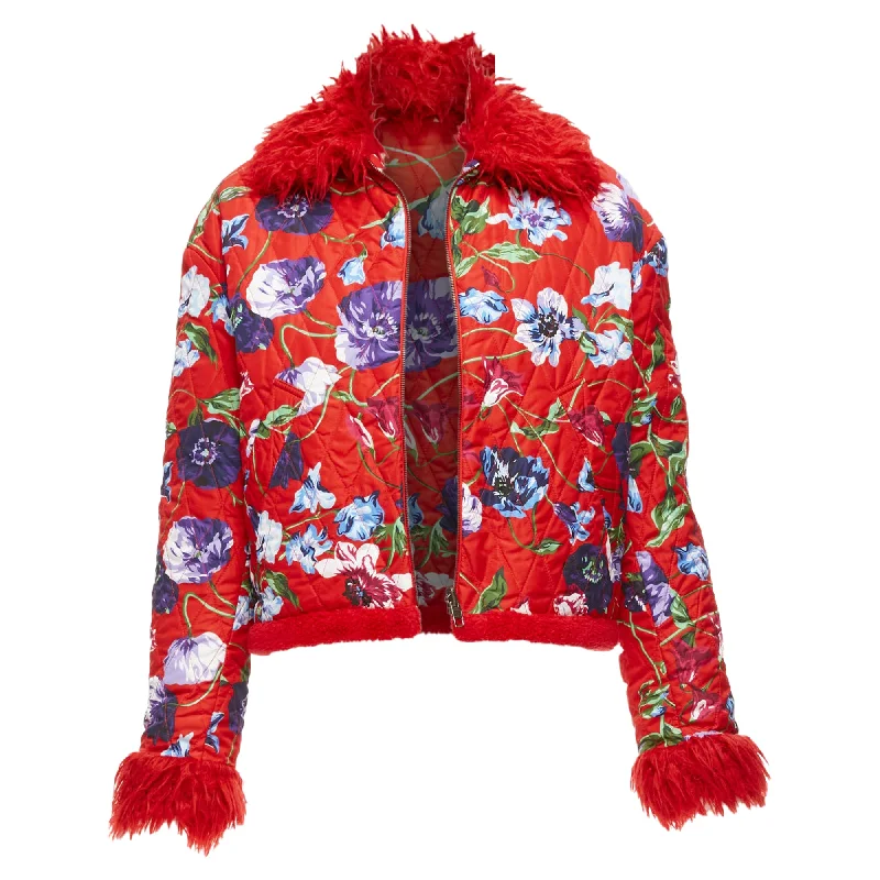 Fashion For Every Occasion Kenzo Memento Reversible Flower Print Faux Fur Crop Jacket