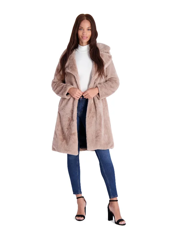 Catch Every Fashion Trend Womens Faux Fur Plush Faux Fur Coat