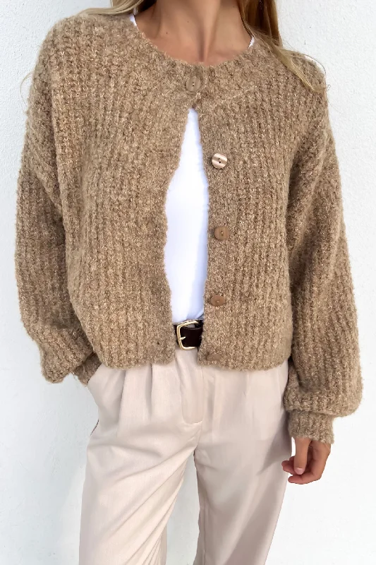 Dreamy Draping Carrie Cardigan Latte