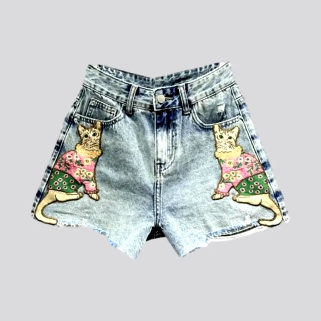 Limited Edition Boho vintage women's jean shorts