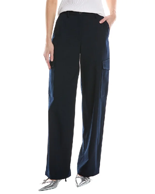 Chic Style Theory Relaxed Straight Wool-Blend Cargo Pant