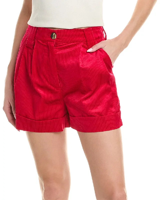 Chic Style GANNI Light Shiny Corduroy Short