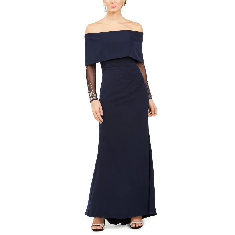 Summer Essentials Vince Camuto Womens Embellished Gown Off-Shoulder Dress