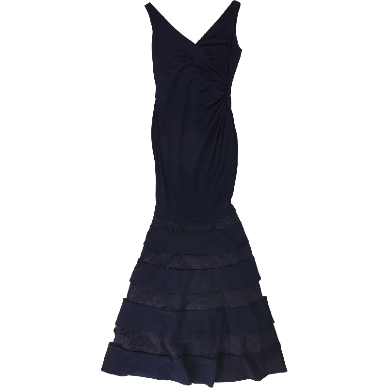 Popular Collection Ralph Lauren Womens Cleveland Tulle Stripe Gown Dress, Blue, 2