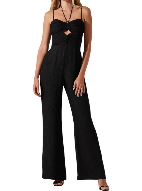 Quality Wear Kamora Front Cutout Jumpsuit In Black