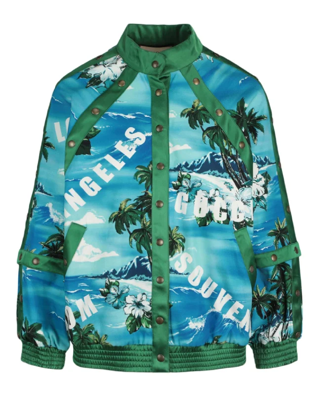 Summer Deals Palm Tree Bomber Jacket