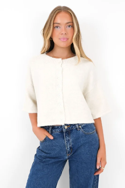 Feminine Elegance Chantal Cardigan Oatmeal