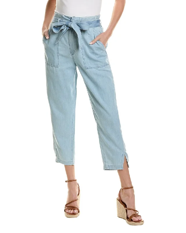 Discover Now AG Jeans High-Rise Barrel Silk-Blend Paperbag Pant