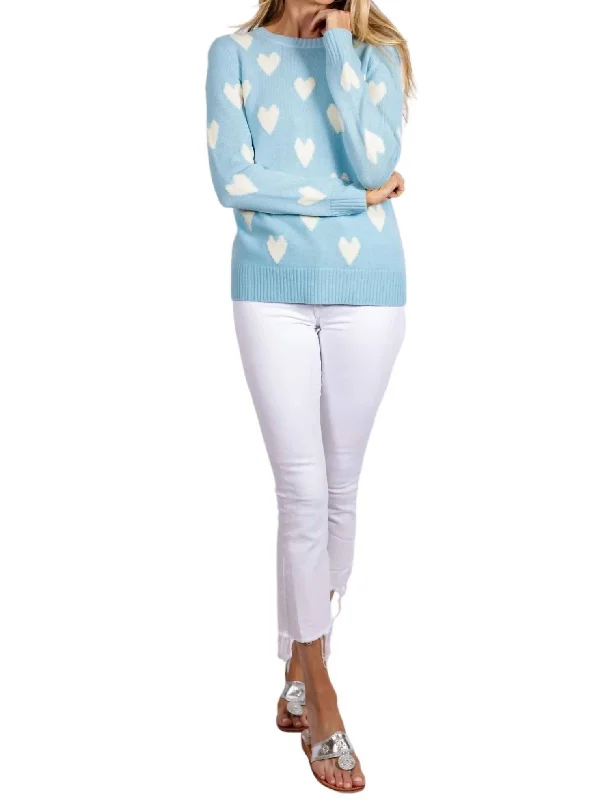 New Arrivals Heart Long Sleeve Sweater In Blue