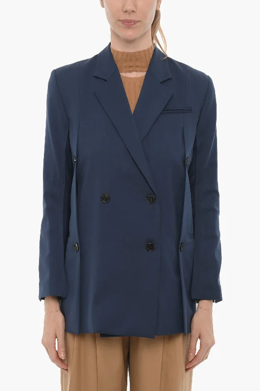 Relaxed Style Eudon Choi Wool BEATRICE Double-Breasted Blazer with Back Slit