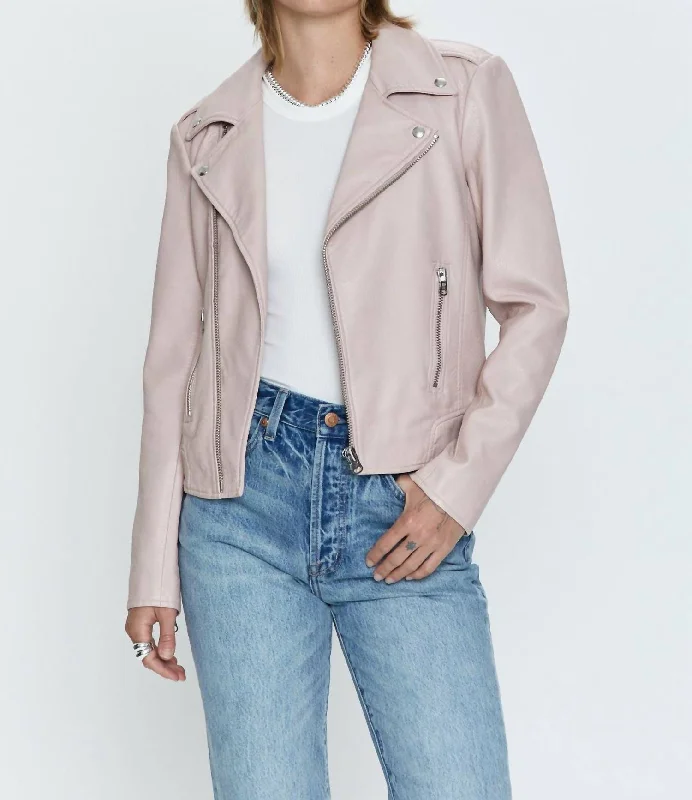 Now On Sale For Chic Urban Styles Nicolette Mod Moto Jacket In Mellow Rose