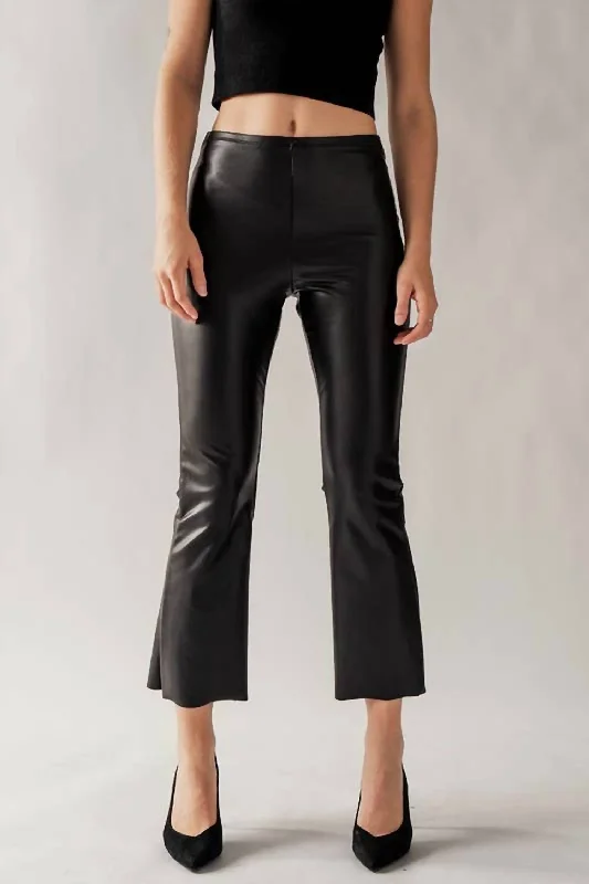 Stylish Basics Vegan Cropped Flare Pant In Black