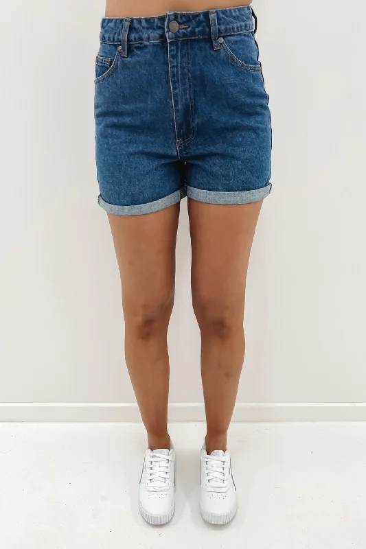 Style Upgrade Morgan Mom Denim Short Light Blue