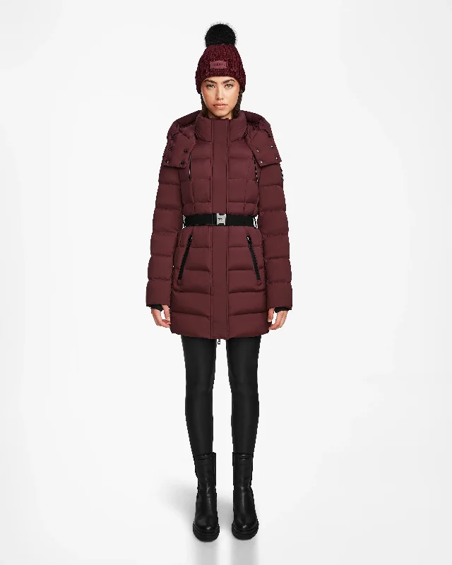 Quick Grab Deals FRIDA M WOMEN'S MATTE BELTED MID-LENGTH DOWN PUFFER