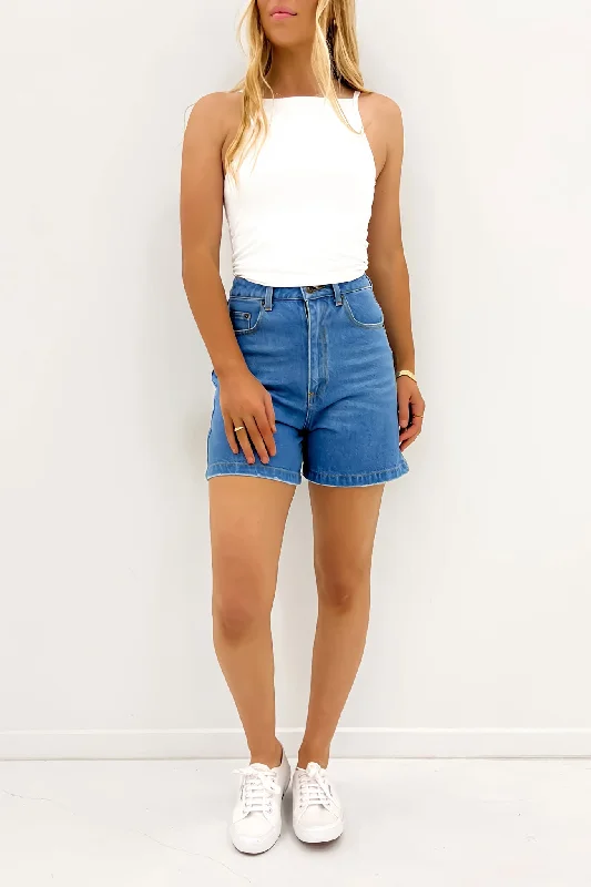 Casual Fashion Escape Denim Short Washed Blue