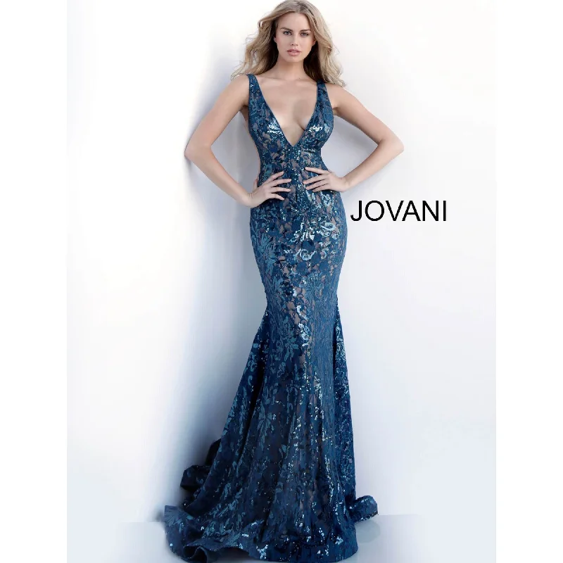 Insane Discount Onslaught Low V Neck Sleeveless Jovani Gown 63437