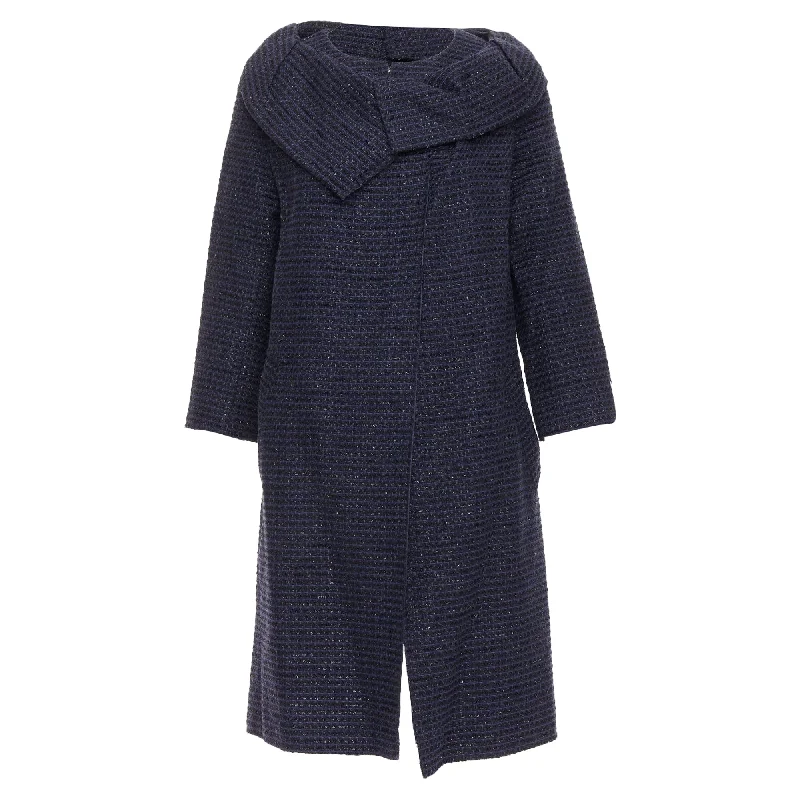 Fashionista Favorites Roland Mouret Cotton Blend Tweed Collar Structural Coat