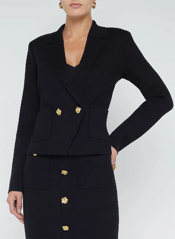 Stylish Basics Sofia Knit Blazer In Black