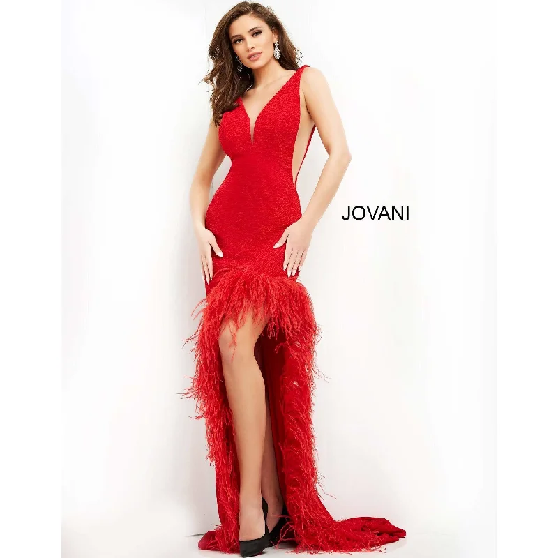 Special Occasion Wear Jovani 06605 Evening Feather Gown