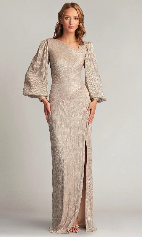 Effortless Style, Endless Impact Tadashi Shoji CAS24139L - Metallic Sheath Gown