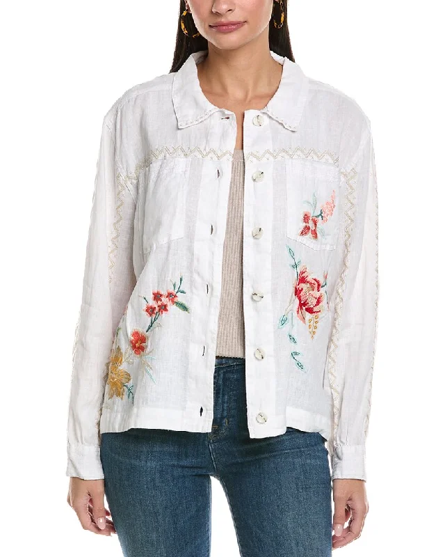 Vibrant Femme Fashion Johnny Was Relaxed Linen Jacket