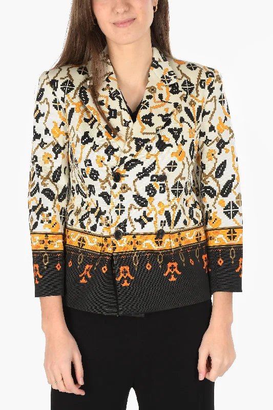 Street Style Fashion Maison Margiela MM0 double breasted blazer with geometric pattern