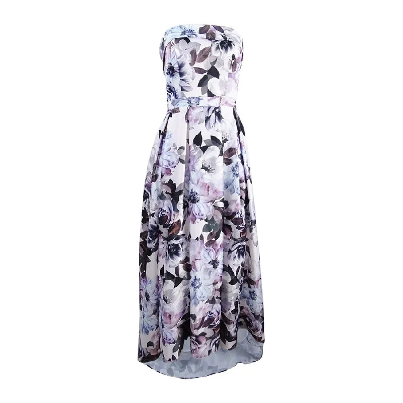 Chic Wardrobe Essentials Xscape Women's Strapless Floral-Print Ballgown