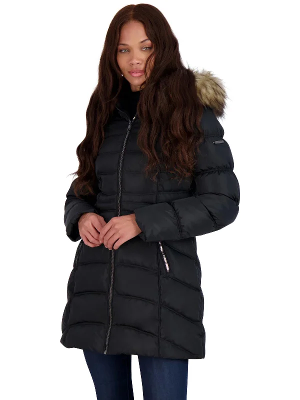 Trendy Threads Womens Slimming Faux Fur Puffer Jacket