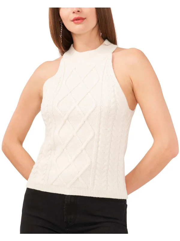 Style Breakthroughs Womens Crochet Vest Turtleneck Sweater