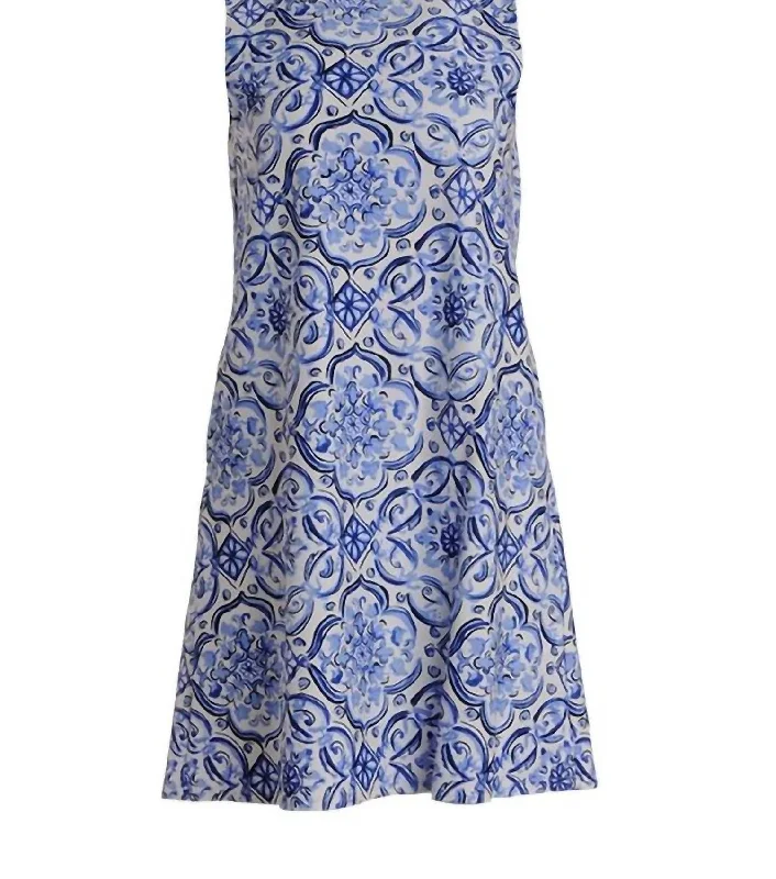 Fashion Sale Beth Dress In Painted Tile Cobalt