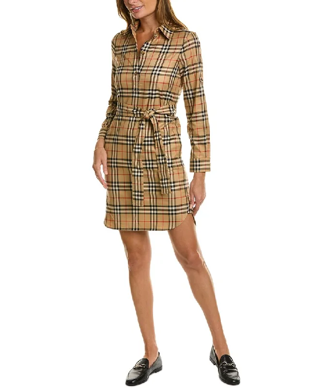 Hot Styles Burberry Tie Waist Check Shirtdress