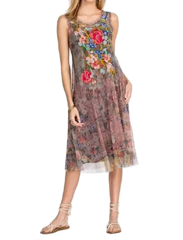 Elegant Styles Drea Mesh Dress in Multi