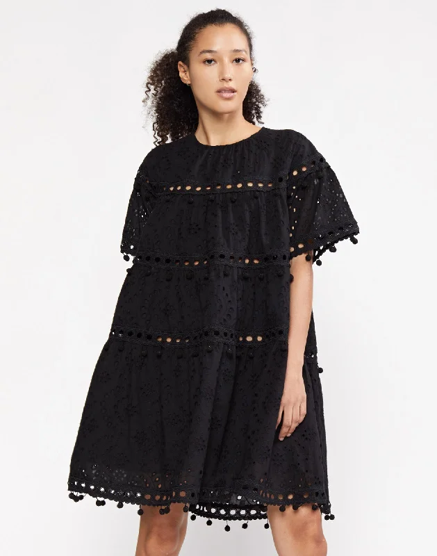 Limited Time Deal Eyelet Postcard Dress