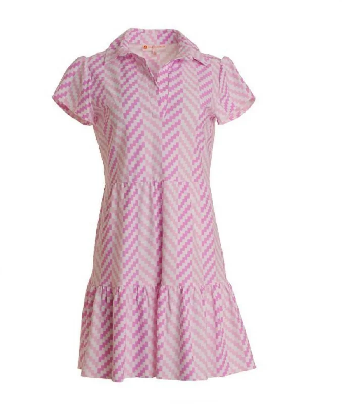 Exclusive Discount Giselle Dress In Blocks Begonia Pink